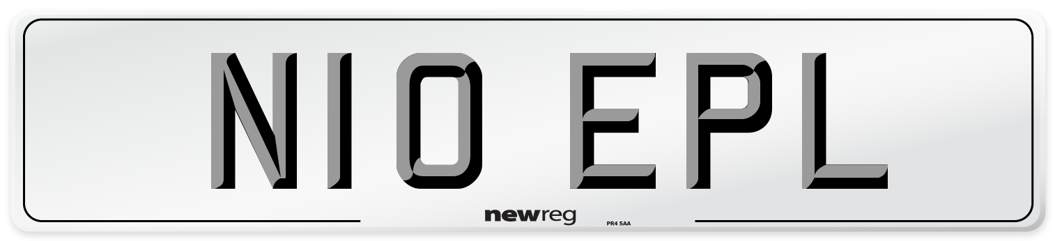 N10 EPL Number Plate from New Reg